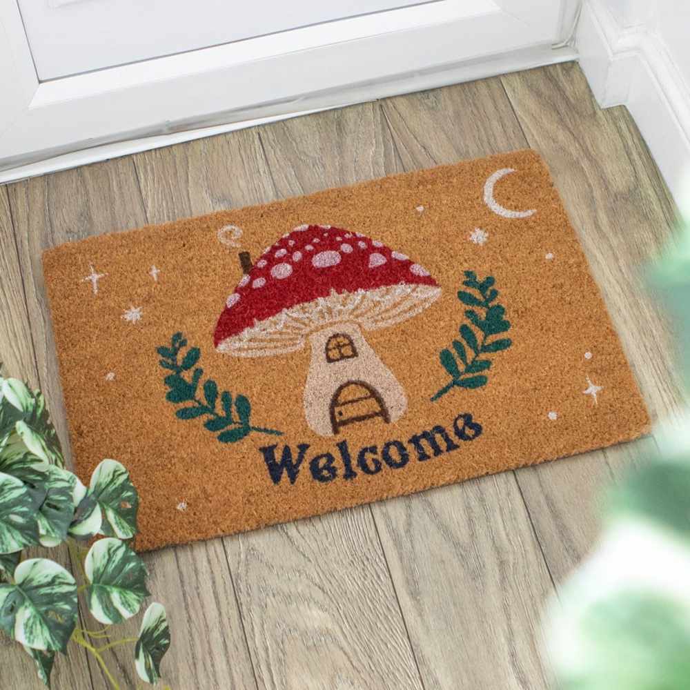 Something Different - Natural Welcome Mushroom House Fußmatte - Mehrfarben